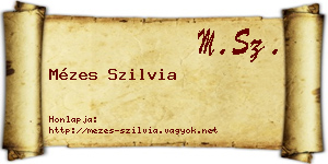 Mézes Szilvia névjegykártya